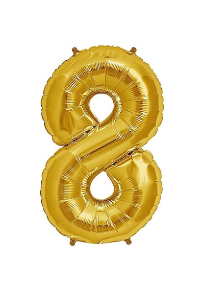 Folyo Balon 8 Rakamı Altın 40 Cm Sarı