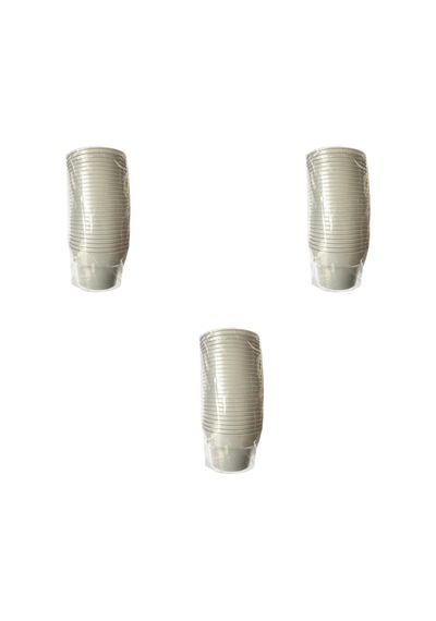 Omeyva Renkli Sert Mika Plastik Kristal Bardak - Gümüş Gri - 6 Oz / 180 Cc - 75 Adet