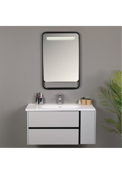 Kobos Linear 100 Cm Banyo Dolabı Seti Light Grey Gri Kobos Linear 100 Cm Banyo Dolabı Seti Light Grey Gri