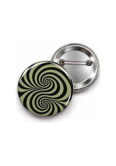 Vintage 2 - Zeytin Yeşili Çift Spiral - 58mm Rozet Çok Renkli