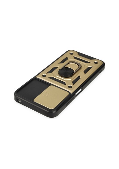 Xiaomi Poco M5 Uyumlu Kılıf Pars Lens Yüzüklü Silikon - Gold