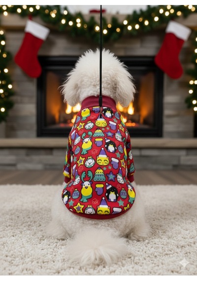 Kedi - Köpek İçi Şardonlu - Boğazlı Kışlık Sweat - Kıyafet - Mont - Yelek - Yağmurluk