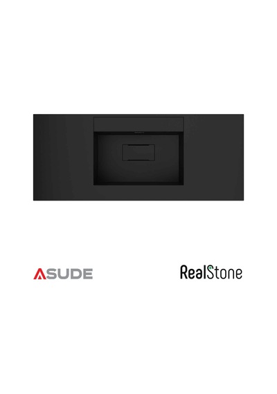 Realstone Flatstone Etajerli Granit Lavabo 80 50 Cm Siyah