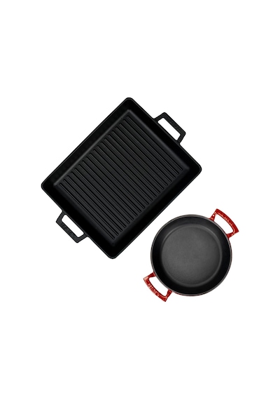 Lava Döküm Izgara Tava 26x32 & 20 Cm Sahan Set - Gerçek Izgara Lezzeti Evde Diğer