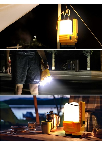 Şarj Edilebilir Led Kamp Feneri, Kancalı Kısılabilir Fener, Kasırga Acil Durumları İçin Su Geçirmez Spot Işığı, Dış Mekan, Yürüyüş Ve Ev, Usb Kablosu Dahil