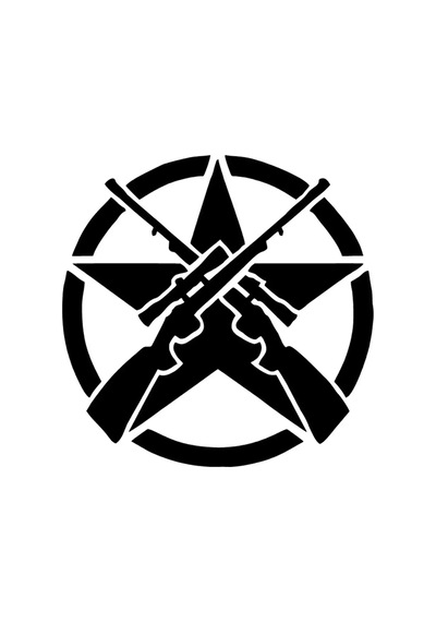 Sniperlar Ve Yıldız Oto Özel Yeni Sticker Siyah 25 X 25 Cm