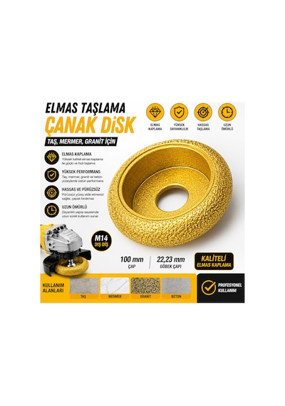 Senbang 100 Mm Elmas Taşlama Çanak Disk M14 Diş Diş Elmas Kaplama Granit Mermer Beton Taş Taşlama Diski Model1