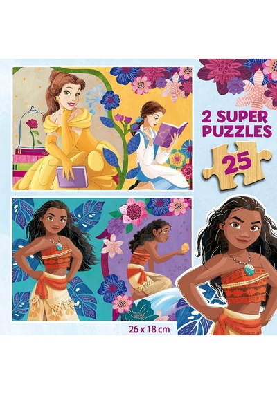 Educa 2x25 Parça Disney Prensesleri Kız Çocuk Ahşap Puzzle 3-5 Yaş 1 Adet