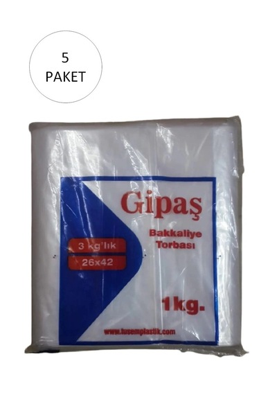 Hubrendy Tedarik Bakkaliye Naylon Torba 3'kg Lık 26x42 Cm 5 Paket Takriben 825 Adet