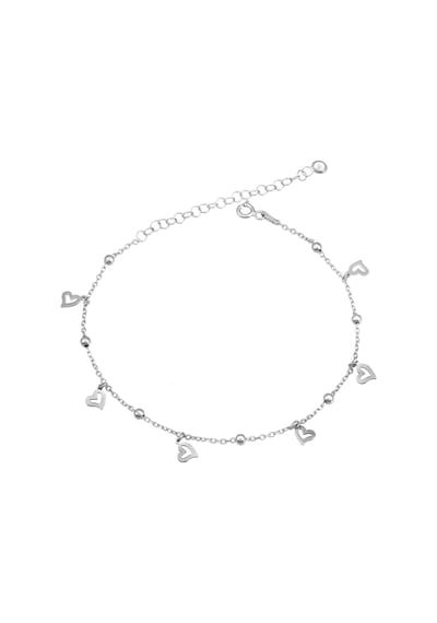 Brezza Lusso Jewelry Kalp Figürlü Clasical Sallantılı Gümüş Kadın Ayak Halhal Gümüş