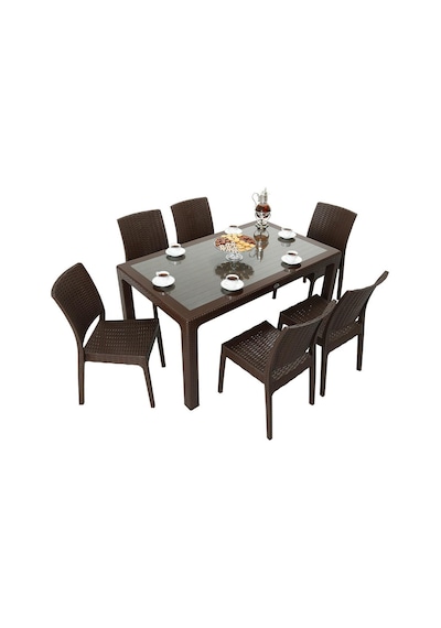 Mandella Elit Rattan 90x150 Elit Sandalye Camlı Masa Takımı Kahverengi Diğer Mandella Elit Rattan 90x150 Elit Sandalye Camlı Masa Takımı Kahverengi Diğer