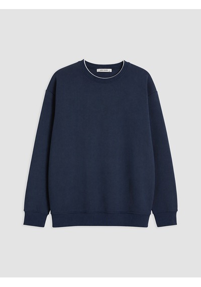 Lcw Vision Lacivert Bisiklet Yaka Erkek Kalın Sweatshirt
