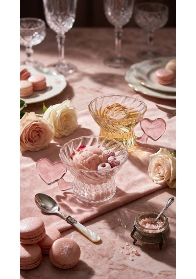 2'li Kurdele Kulplu Pinterest Cam Bardak Dekoratif Renkli Kulplu Sunum Bardağı Mt-113 Pembe - Şeffaf