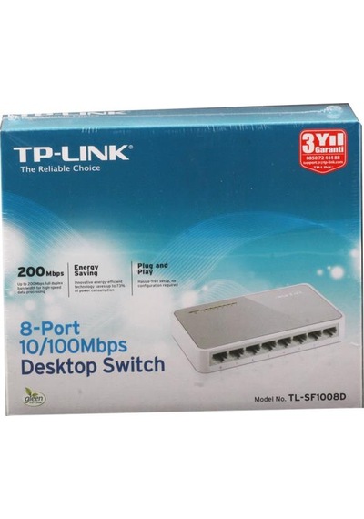 TP-Link Tl Sf1008P 8 Port 4 Port Poe 10 100 Mbps Switch Çelik Ka
