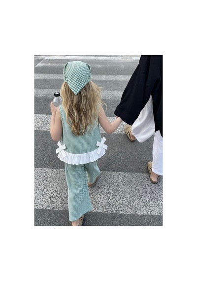 Poala Kids Paris Yeşil Kareli Takım