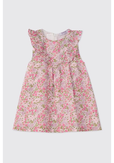 Panço Liberty Kumaş Yenidoğan Pembe Elbise