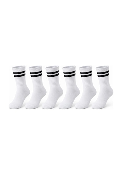 Womanandkids Wak Unisex Beyaz Çorap Siyah Çizgili 6'lı Set Uzun Soket Günlük Spor Kolej Stil Rahat Kadın Erkek Ço Womanandkids Wak Unisex Beyaz Çorap Siyah Çizgili 6'lı Set Uzun Soket Günlük Spor Kolej Stil Rahat Kadın Erkek Ço