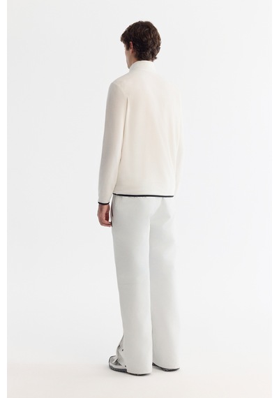 Avva Erkek Ekru Soğuğa Dayanıklı Fermuarlı Dik Yaka Polar Regular Fit Sweatshirt A42y1380