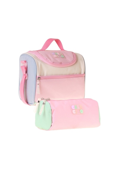 Calacilo Scales Pembe Yeşil Renkli Kız Çocuk Pembe - Yeşil Renk Beslenme Çantası Ve Kalemlik Seti - Setcc-c4096