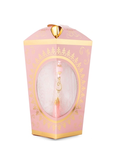 Ramazan Feneri Tesbih + Seccade  Seti Kraft Asetat Kutu, Pembe Pembe 65 X 100 Cm