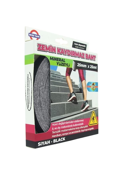 Boss Tape 2879 Zemin Merdiven Kaydırmaz Bant 25mmx25m Siyah