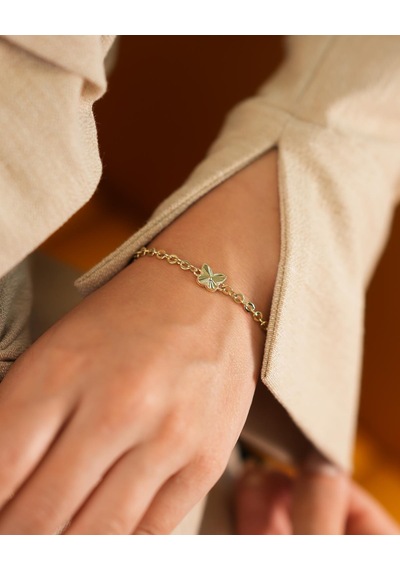 Debora Jewelry 14 Ayar Altın Kelebek Detaylı Zincir Bileklik