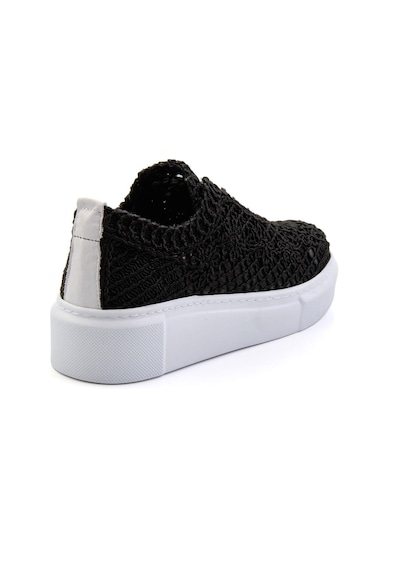 Siyah Hakiki Deri Kadın Sneaker K01303018716 Siyah
