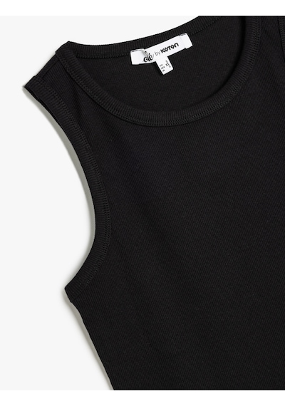 Koton Bisiklet Yaka Kolsuz Slim Fit Basic Atlet Siyah 5sal30043ık Siyah