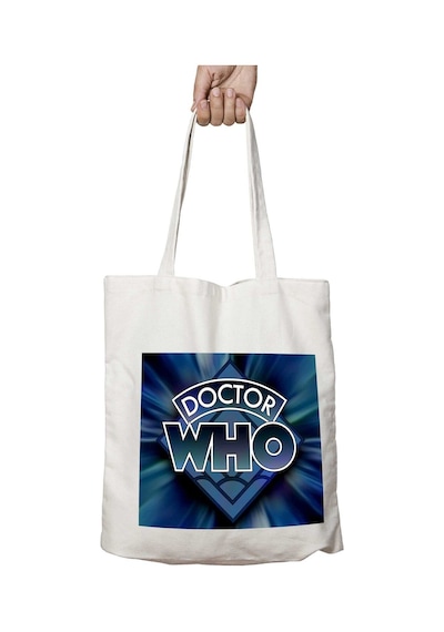 Art Hediye Doctor Who Logo İki Tarafı Kalıcı Baskılı Yıkanabilir Çanta Çok Renkli