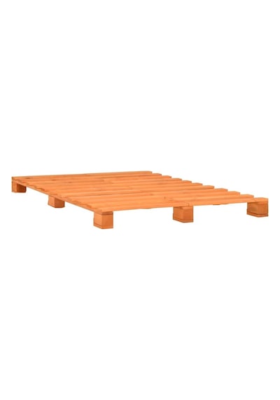200cm X 200cm Masif Ahşap Platform Çift Kişilik Karyola Ceviz Renk 200x200 Cm