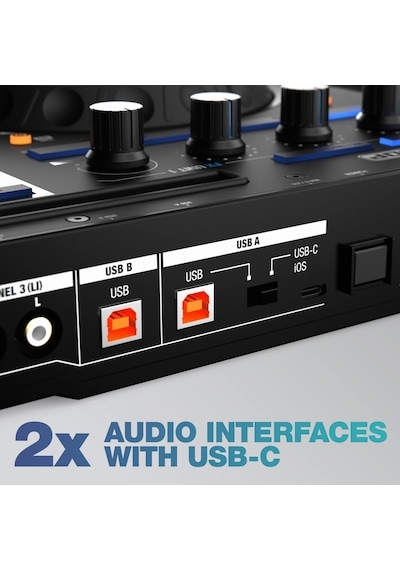 Reloop Mixon 8 Pro 4-kanallı Profesyonel Hybrid Dj Controller Serato Dj Pro & Algoriddim Djay Pro Ai Mac, Pc, Apple iOS & Android Uyumlu