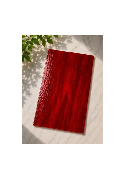 Dekoratif Vitray Cam Yakut Kırmızısı Damarlı 21x29,7 Cm