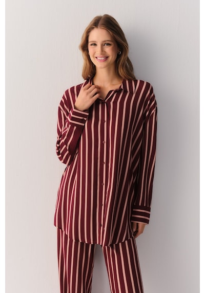 Suwen Stripe Romance Pijama Üstü Sh26409607s921 Çizgili