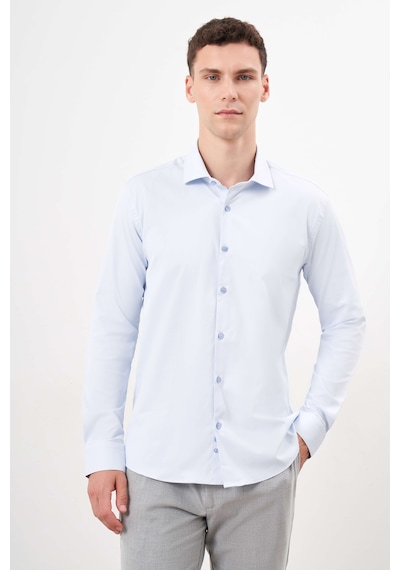 Morven Erkek A. Mavi Basic Düz Desen İtalyan Yaka Slim Fit Gömlek 25mc004001311 A. Mavi A. Mavi