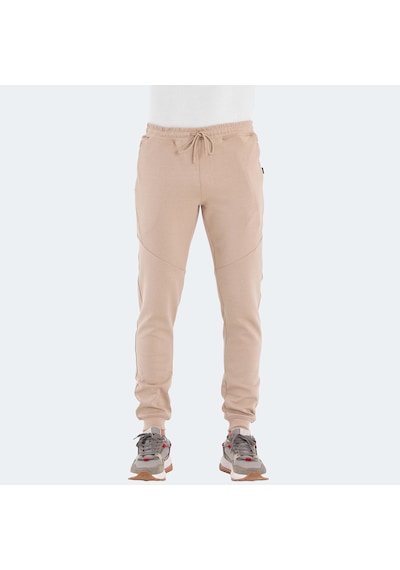 Slazenger VENOM Erkek Fermuar Cepli Dar Paça Bej Eşofman Altı
