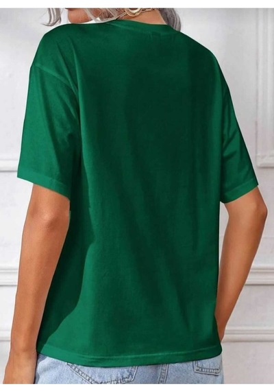 Kozia Outdoors Aya Tırmanan Astronot Baskılı Oversize Basic O Yaka Unisex T-shirt Yeşil