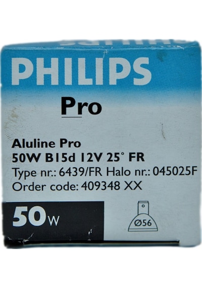 Philips 50W 12V 2800K 25° Ba15D Buzlu Cam Halojen Çanak Ampul