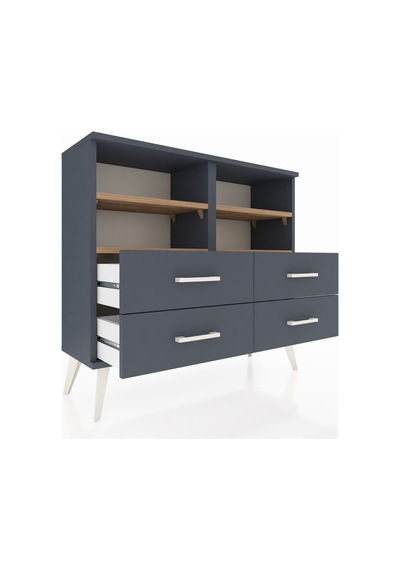 Arges Şifonyer 4 Raflı 4 Çekmeceli 88x30x80 Antrasit-çam/antrasit Çam/antrasit