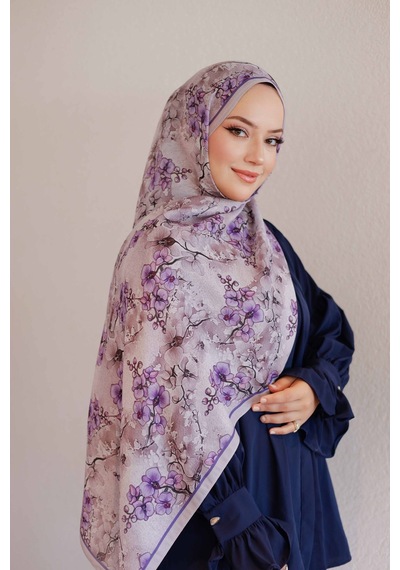 Mimiyum Sakura Desen-soft Şal Mor Çok Renkli