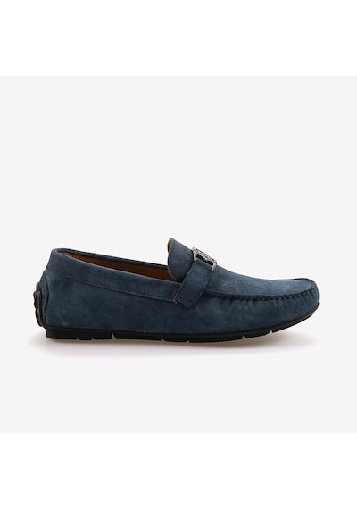 Mocassini Tokalı Erkek Loafer M584 Kot Mavi Süet