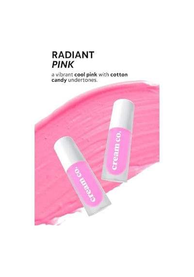 Cream Co. Allık Ruj Göz Farı Glow Tint Radiant Pink, Nemlendirici Makyaj, 505 Pembe, Hyaluronik Asit Peptit 00