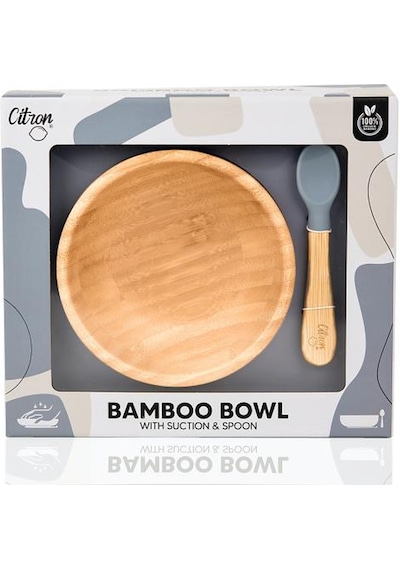 Citron Vakum Tabanlı Organik Bambu Kase Seti - Blue 1073605
