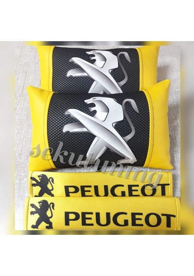 Peugeot Lüks Deri Oto Boyun Yastığı,Kemerlik Ve Ayna Ipi Hediyesi