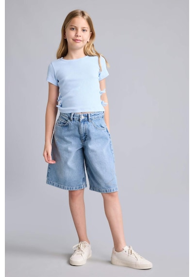 Defacto Regular Fit Mavi Jean Şort Kız Çocuk H8886a826aunm28 Mavi-nm28