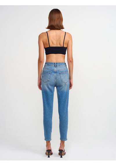 Dilvin Comfort Likra Denim Mom Pantolon Tint