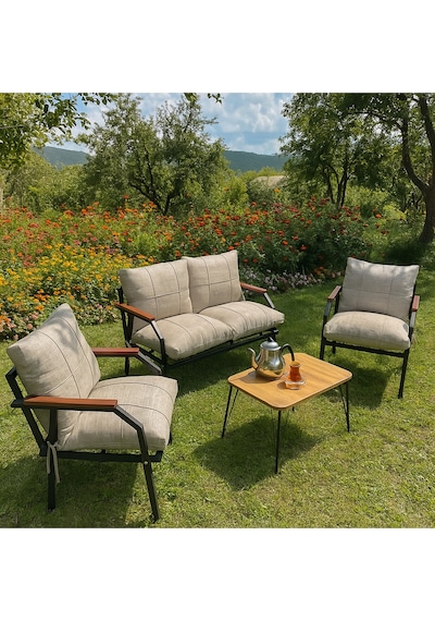 Ard & Garden Sehpalı Açıkgri Fermuarlı Bahçe Balkon Takımı, Cafe, Salon - Metal Kanepe Koltuk Takımı Açık Gri Ard & Garden Sehpalı Açıkgri Fermuarlı Bahçe Balkon Takımı, Cafe, Salon - Metal Kanepe Koltuk Takımı Açık Gri
