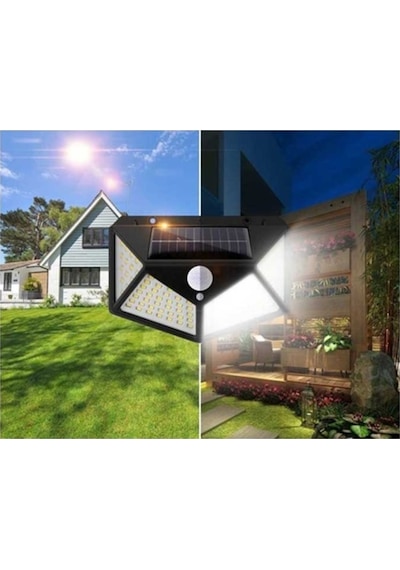 40W Solar Sensörlü Bahçe Duvar Armatür Beyaz
