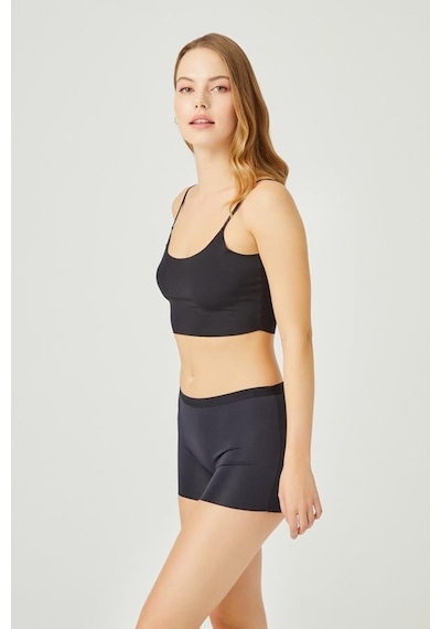 Cottonhill Basic Lazer Kesim Dikişsiz Kadın Boxer Külot 3'lü Paket Renkli-2 Çok Renkli