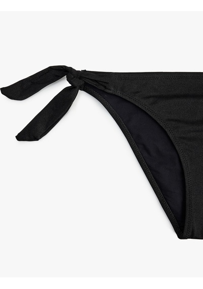 Koton Yanları Fiyonklu Bağlamalı Parlak Bikini Altı Siyah 6sak00010mm