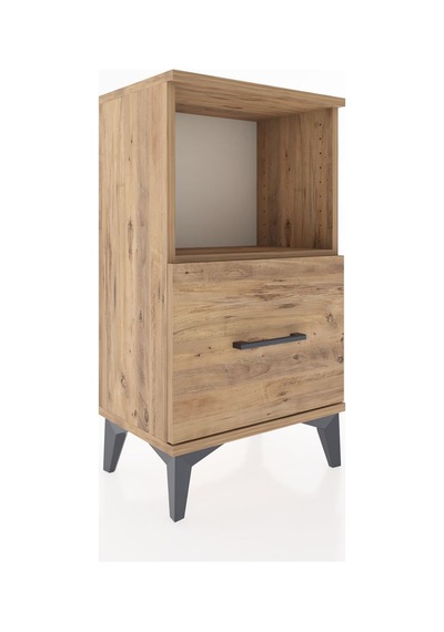 Arges Komodin Tek Raflı Tek Çekmeceli 44x30x80 Çam-çam Çam